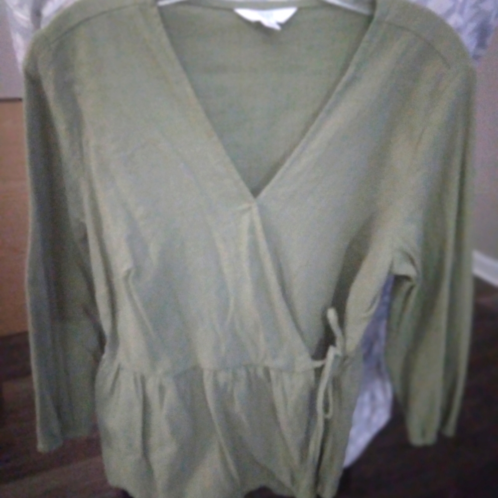 Seafoam wrap shirt